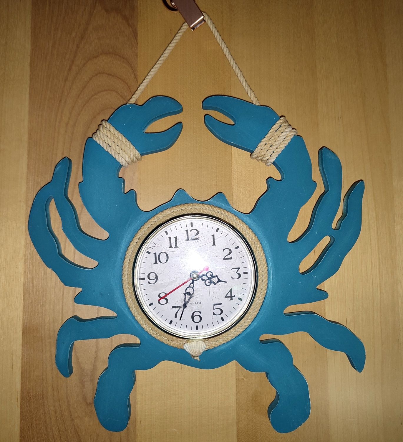 Oryginalny zegar na ścianę niebieski krab :)