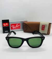 Солнцезащитные очки Ray Ban Wayfarer 2140 Black-Green 52мм стекло
