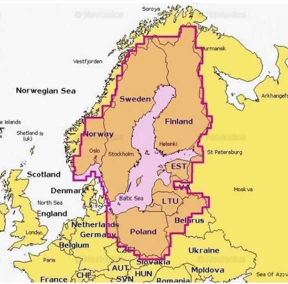 Mapa Batymetryczna do Echosondy Polski,  Navionics+ NAEU644L 44XG