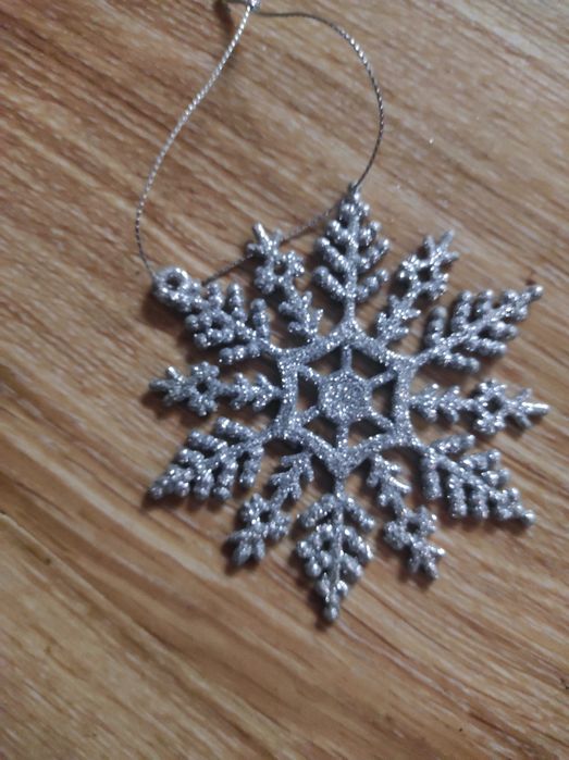 6 srebrnych Płatków  śniegu