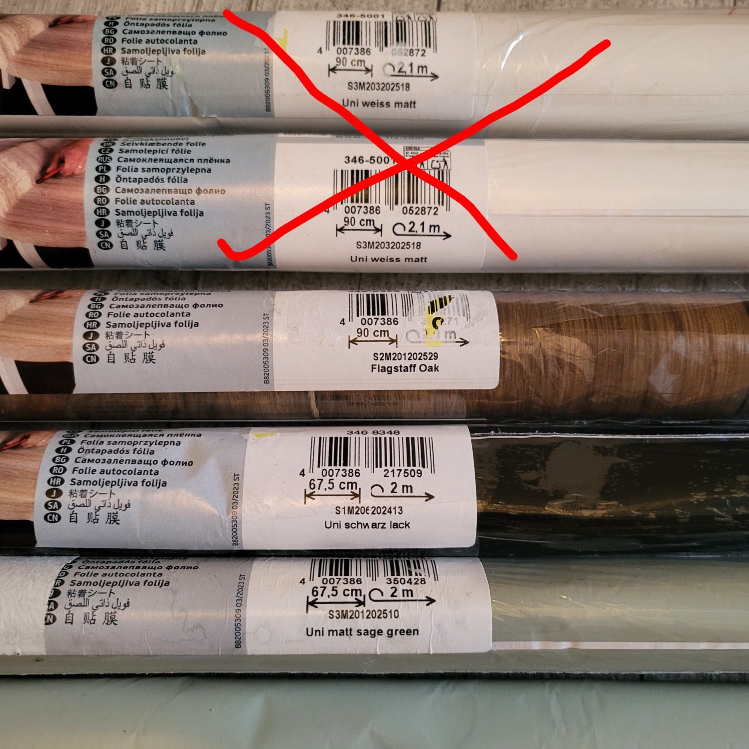 Okleina samoprzylepna 90x210 i  67.5x200