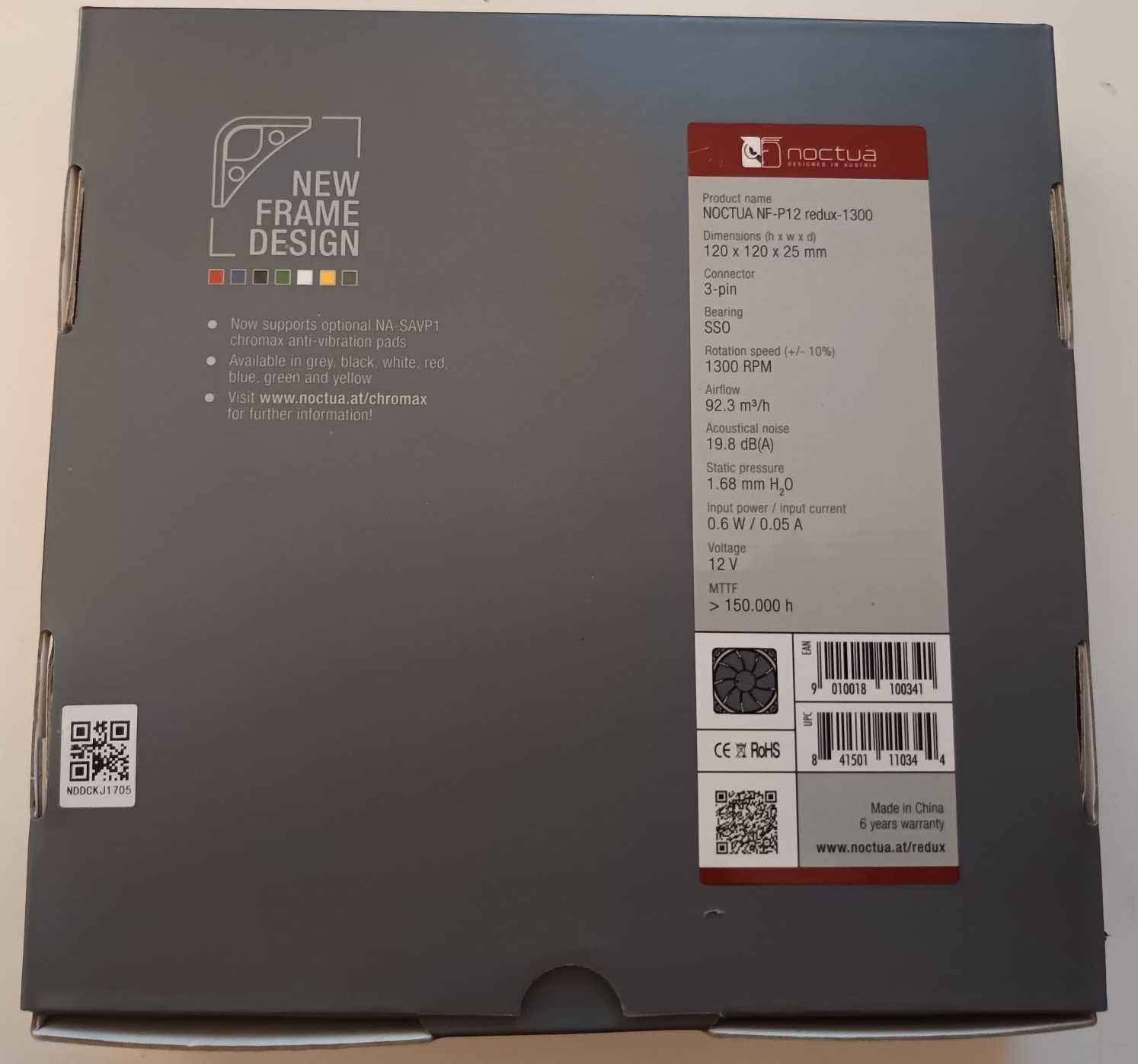 Ventoinha Noctua NF-P12 Redux-1300 3 Pinos