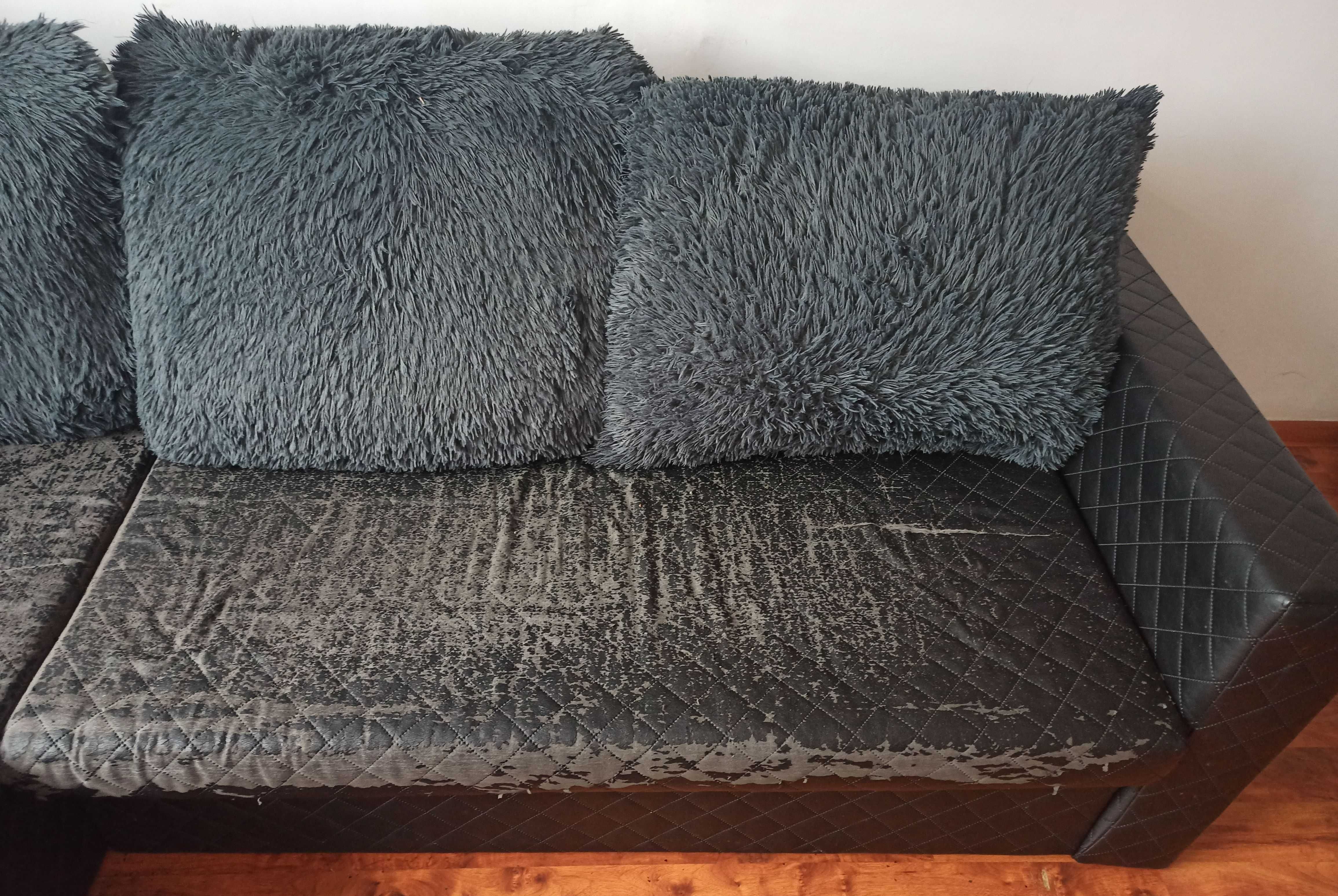 rozkładana sofa narożnik do spania 250 x 170 cm pojemniki 3x poduszki