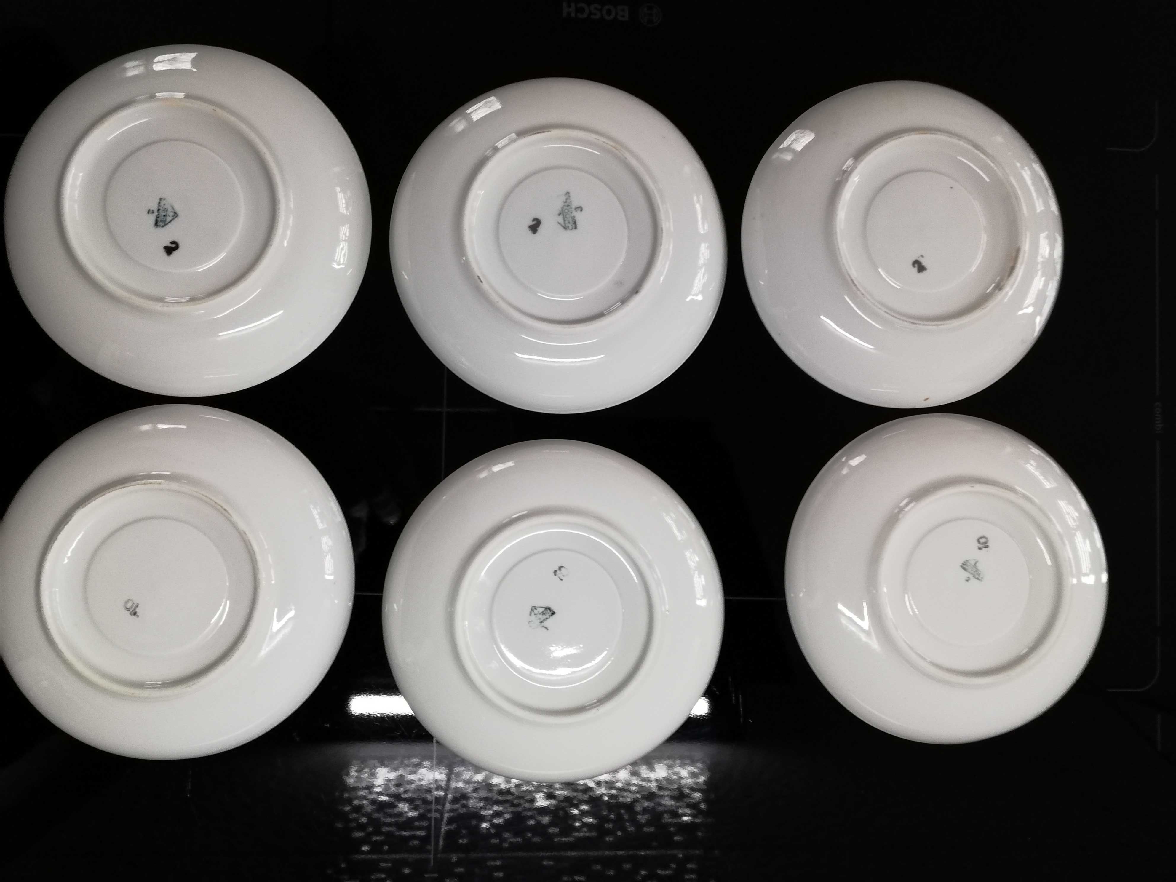 Chodzież Aldona spodki /podstawki /talerzyki, 6 sztuk, porcelana, PRL