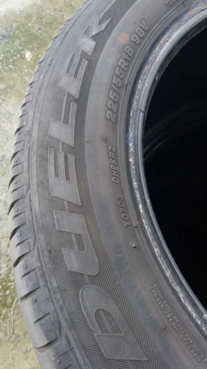 ЛЕТНИЕ ШИНЫ BRIDGESTONE DUELER H/P  225/55 R18 98V. 7мм 18 год