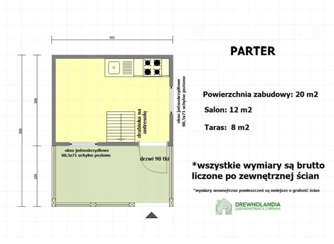 Domek ogrodowy Drewnolandia 500 x 400 cm