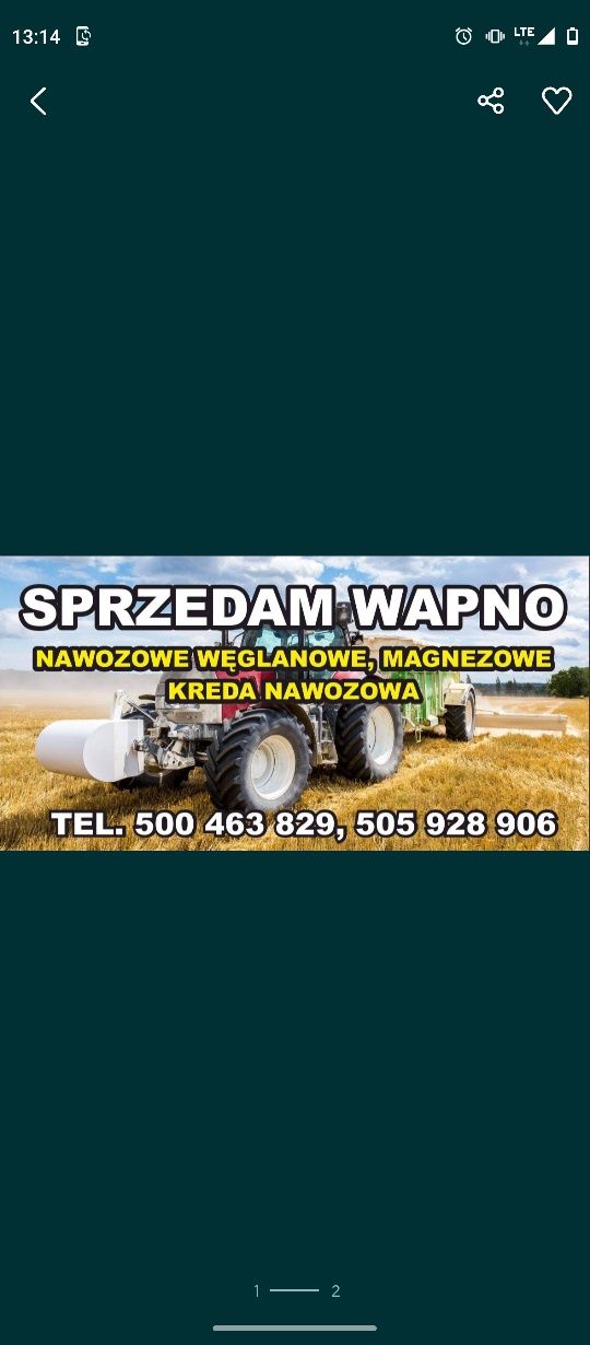 Wapno nawozowe węglanowe, magnezowe, kreda nawozowa transoort !