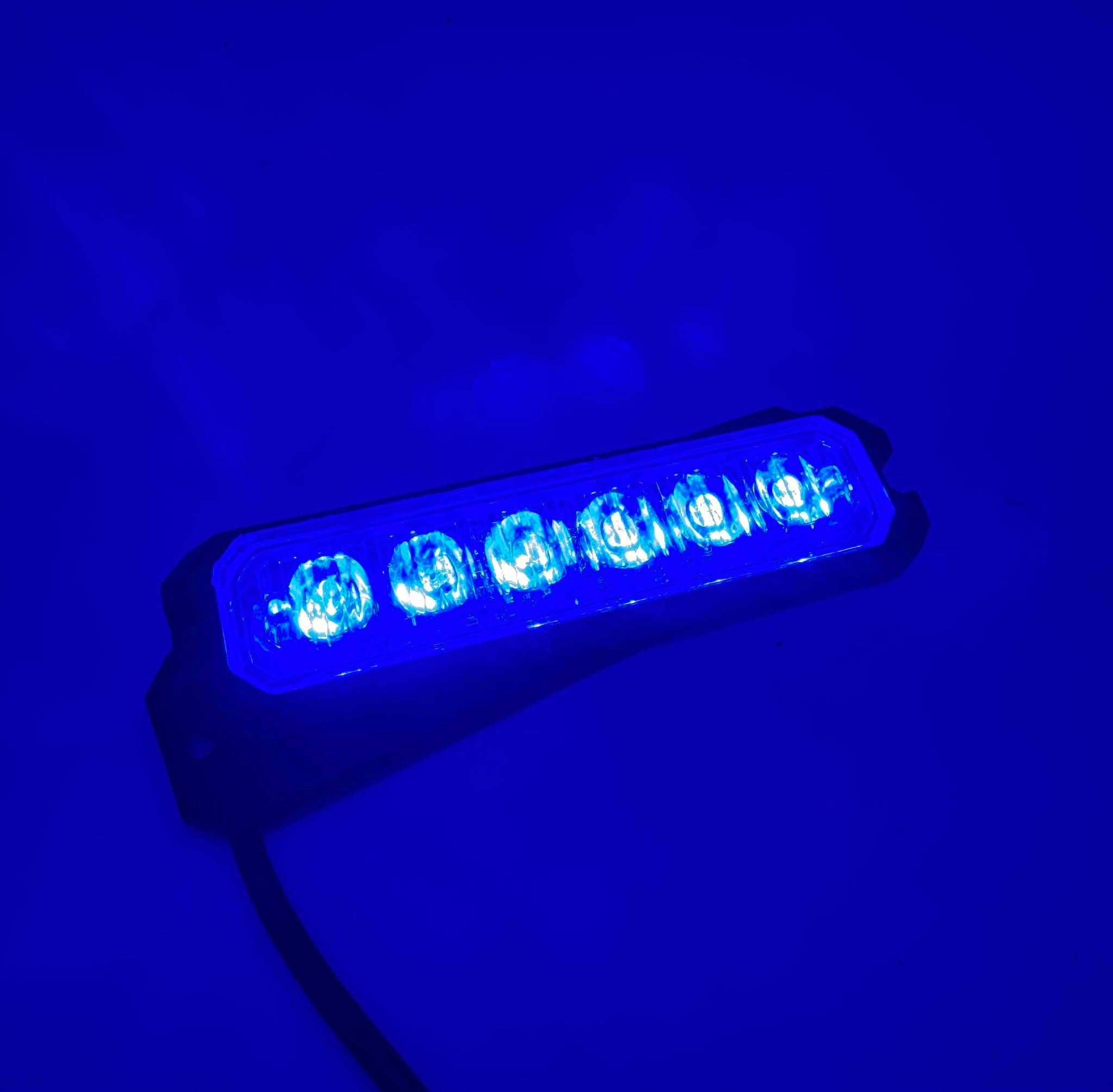 Lampa ostrzegawcza stroboskop niebieski LED 12-24V N41