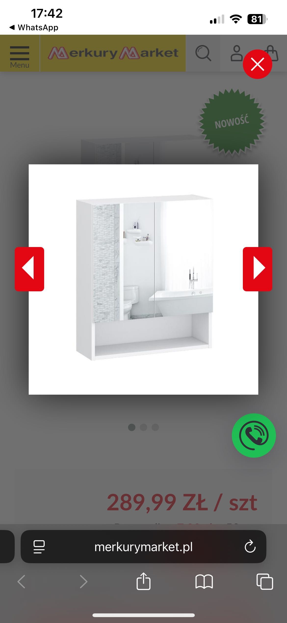 Szafka lustrzana Joy 60 biała