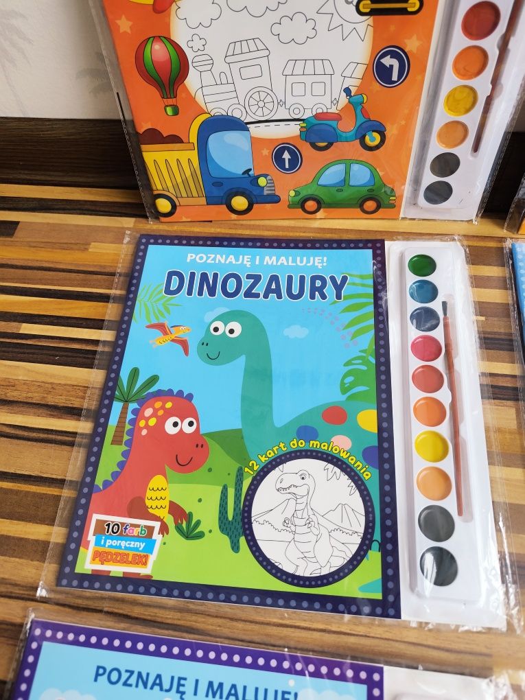 Kolorowanki z farbkami dinozaury kosmos zwierzęta księżniczki