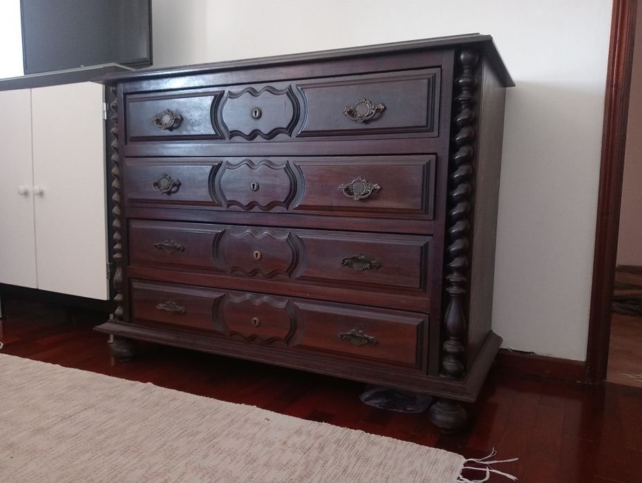 Conjunto mobília quarto madeira maciça