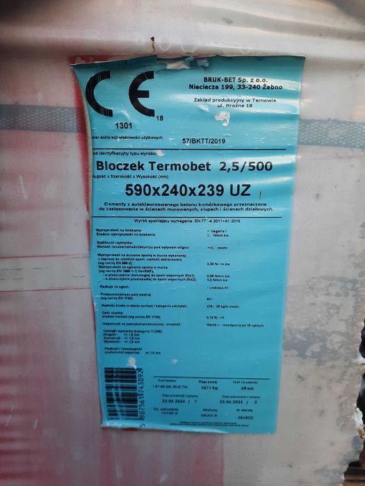 Pustaki Betonu komórkowego Termobet