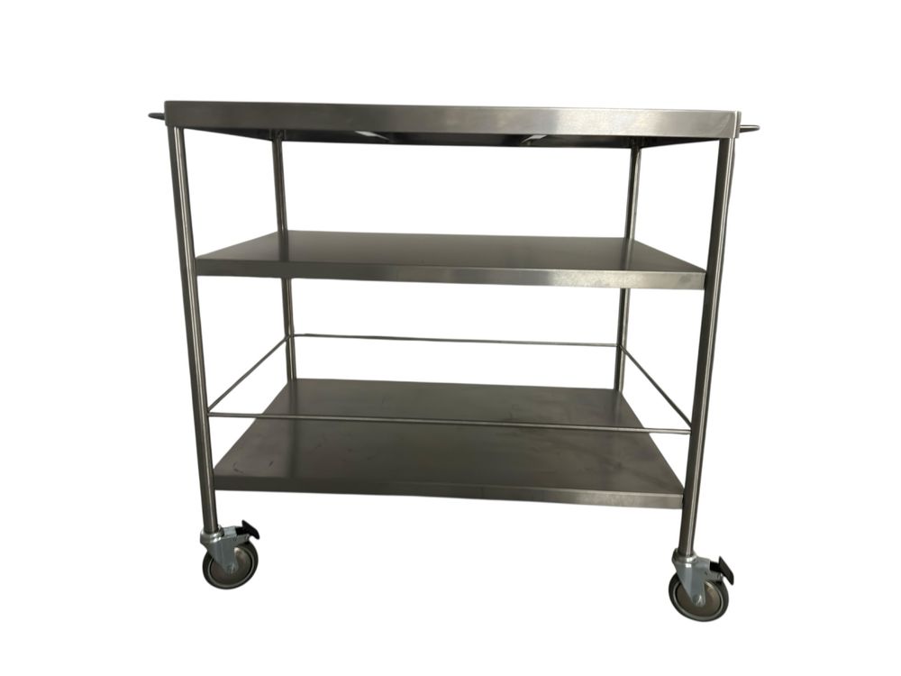 Carrinnho mesa aço inox com  rodas rubusto otimo