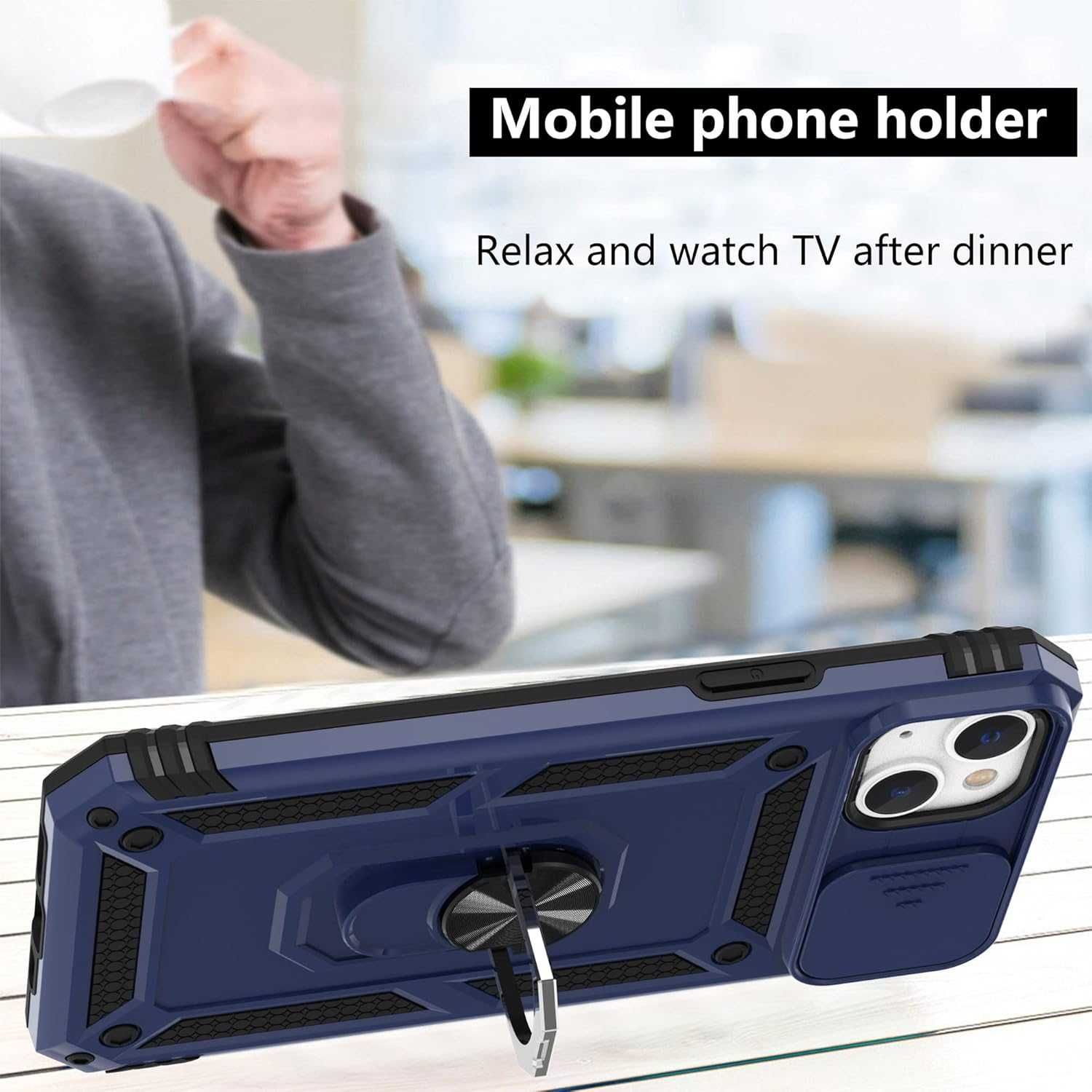 VAKS etui pancerne iPhone 14 Plus stojak 2x szkło LCD osłona aparatu