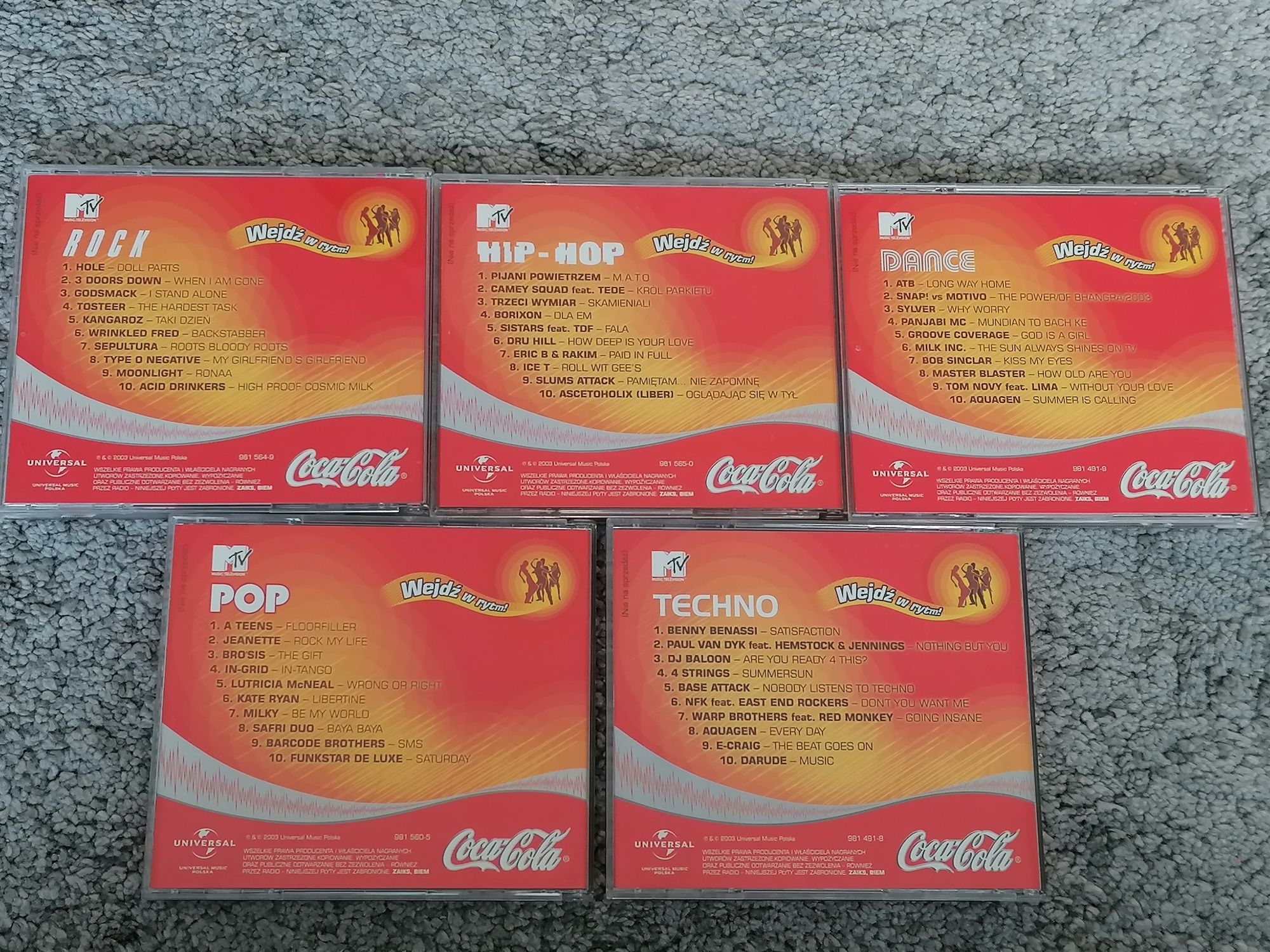 Płyty CD Coca Cola MTV Universal Music Polska 2003