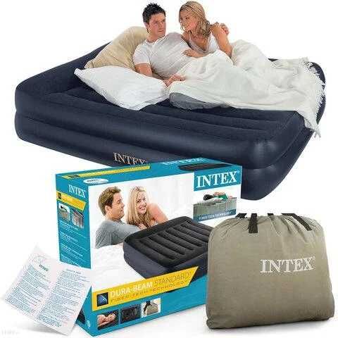 Intex 64124 велюр кровать надувная со встроенным электронасосом матрас