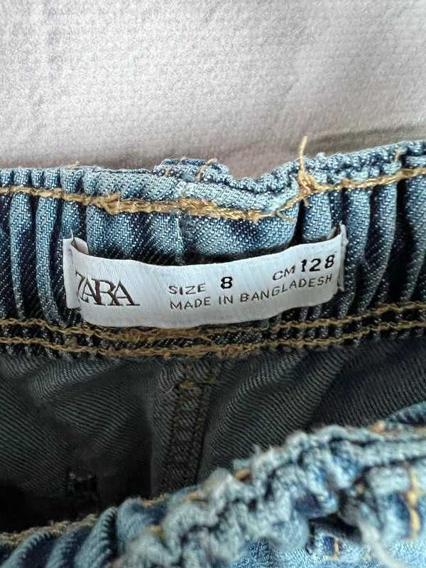 128 * ZARA * spodnie jeansy szerokie culotte niebieskie