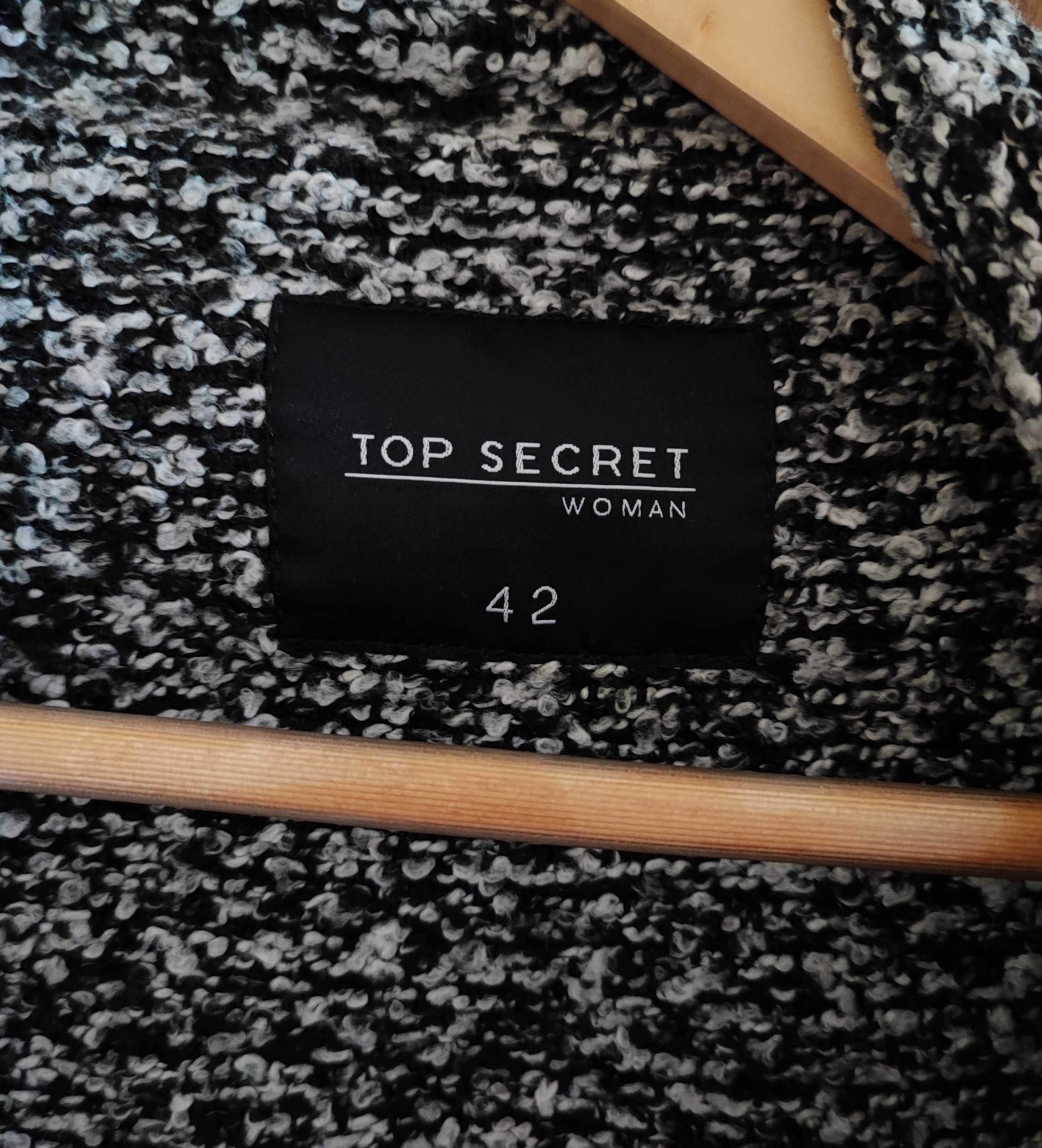 Накидка куртка з шкіряними рукавами на паску. Фірма Top Secret