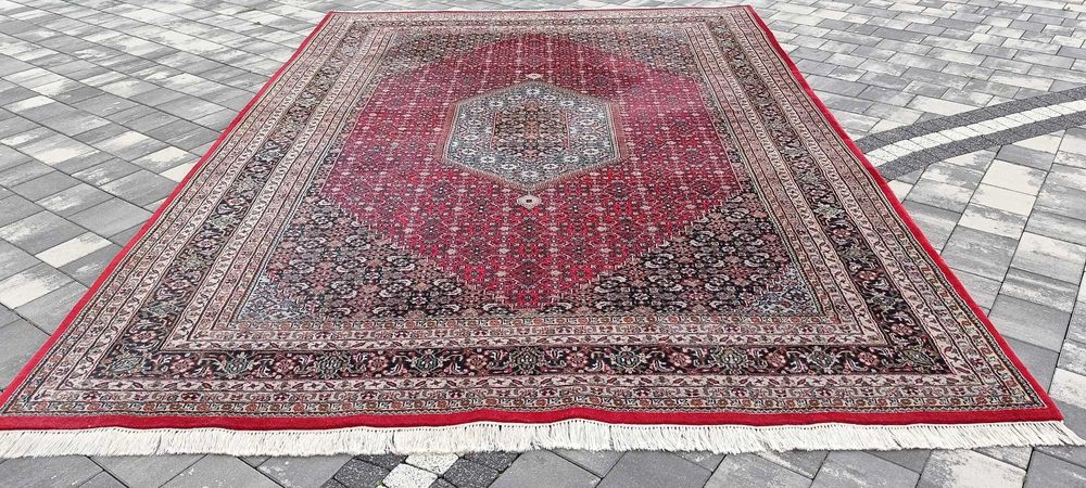 Indo Bidjar ręcznie tkany dywan wełniany 365 x 249 cm piękny wzór duży