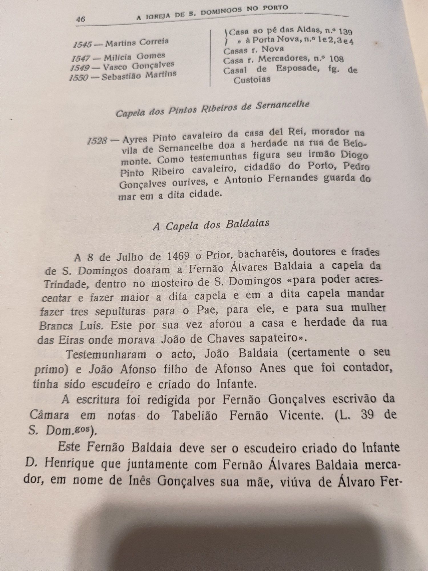A Igreja de São Domingos no Porto - 1952