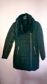Zimowy pikowany puchowy płaszcz zimowy Greenpoint r. 34 miś