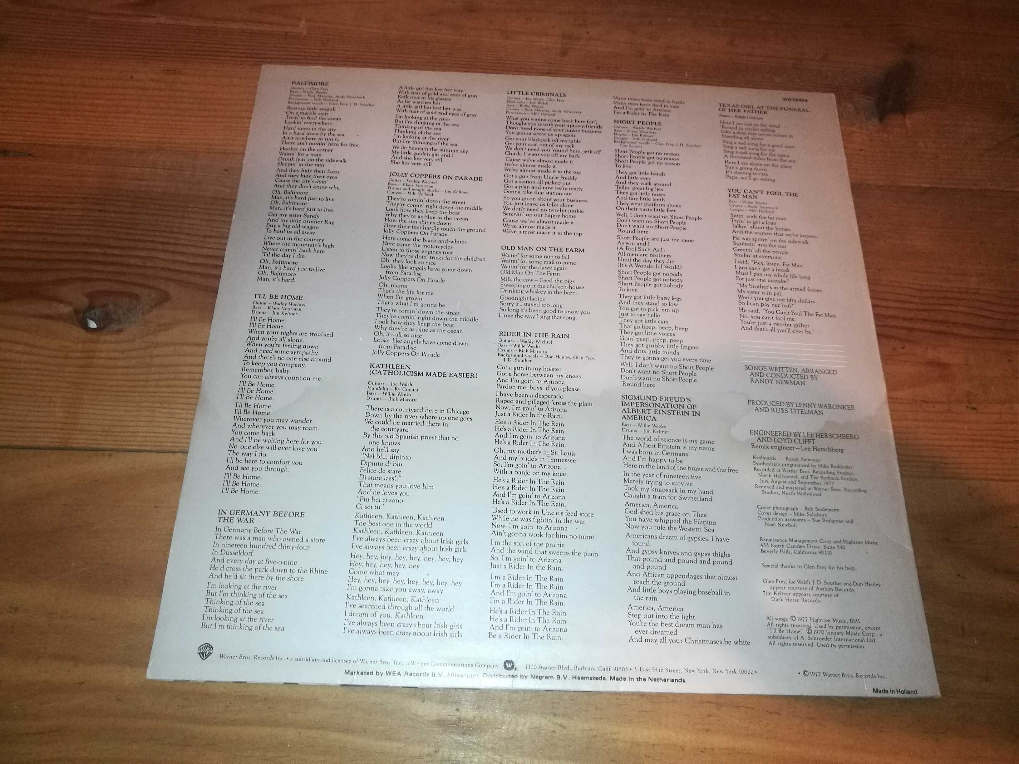 RANDY NEWMAN - Little Criminals  (Ed Holandesa - 1977) LP