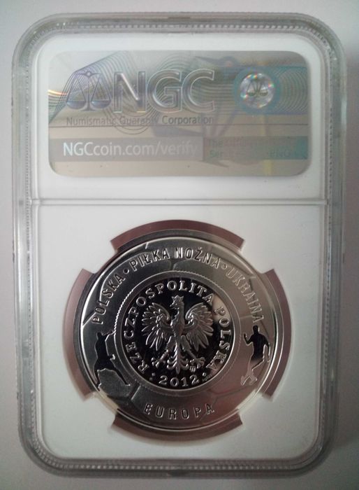 Złotówka Kibica Euro 2012, Ag 925 numizmat. NGC PF70 Ultra Cameo, Max!