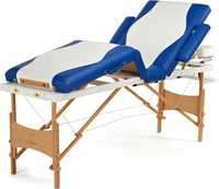 Stół, łóżko do masażu 4-segmentowe drewniane BIA-NIE/TYLKO WYSYŁKA