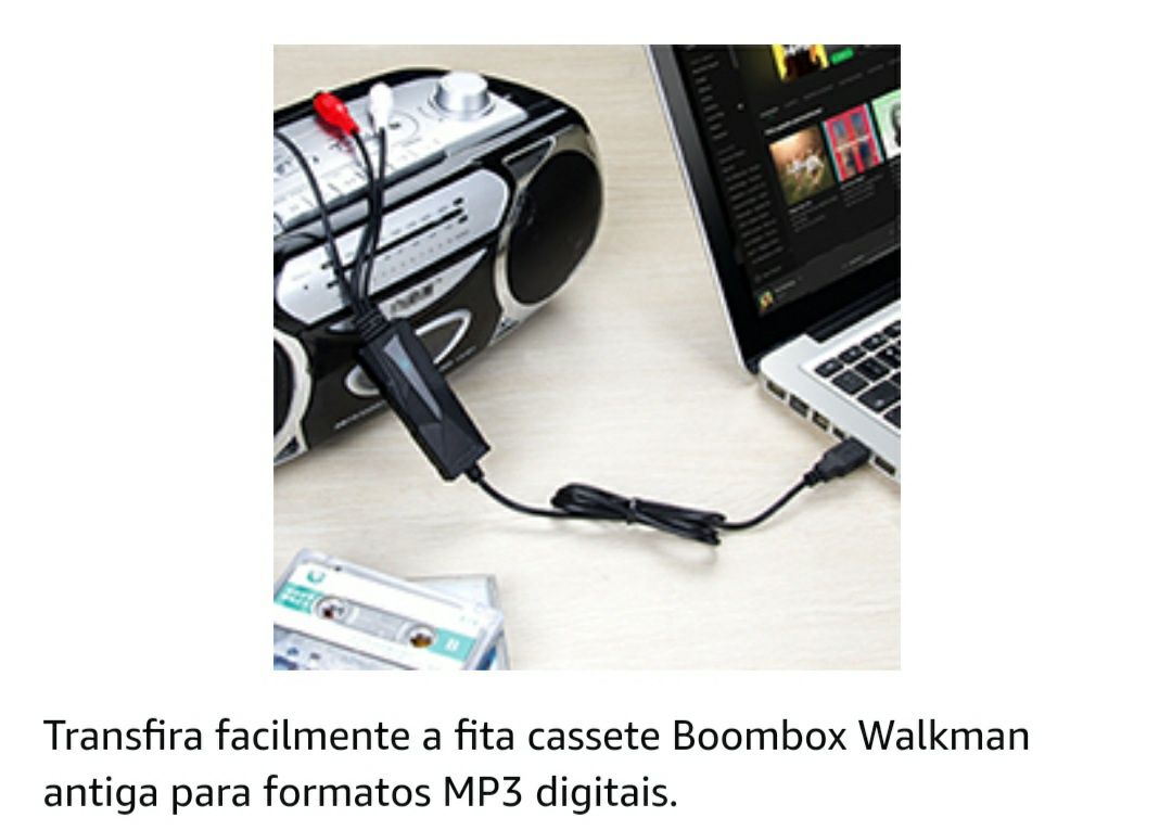 Dispositivo de placa de captura de áudio USB - Mini-Jack de 3,5 mm ou