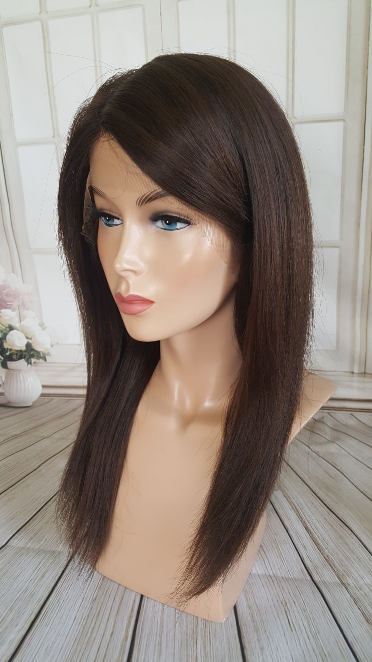 Peruka z włosów naturalnych Agnieszka brąz lace front