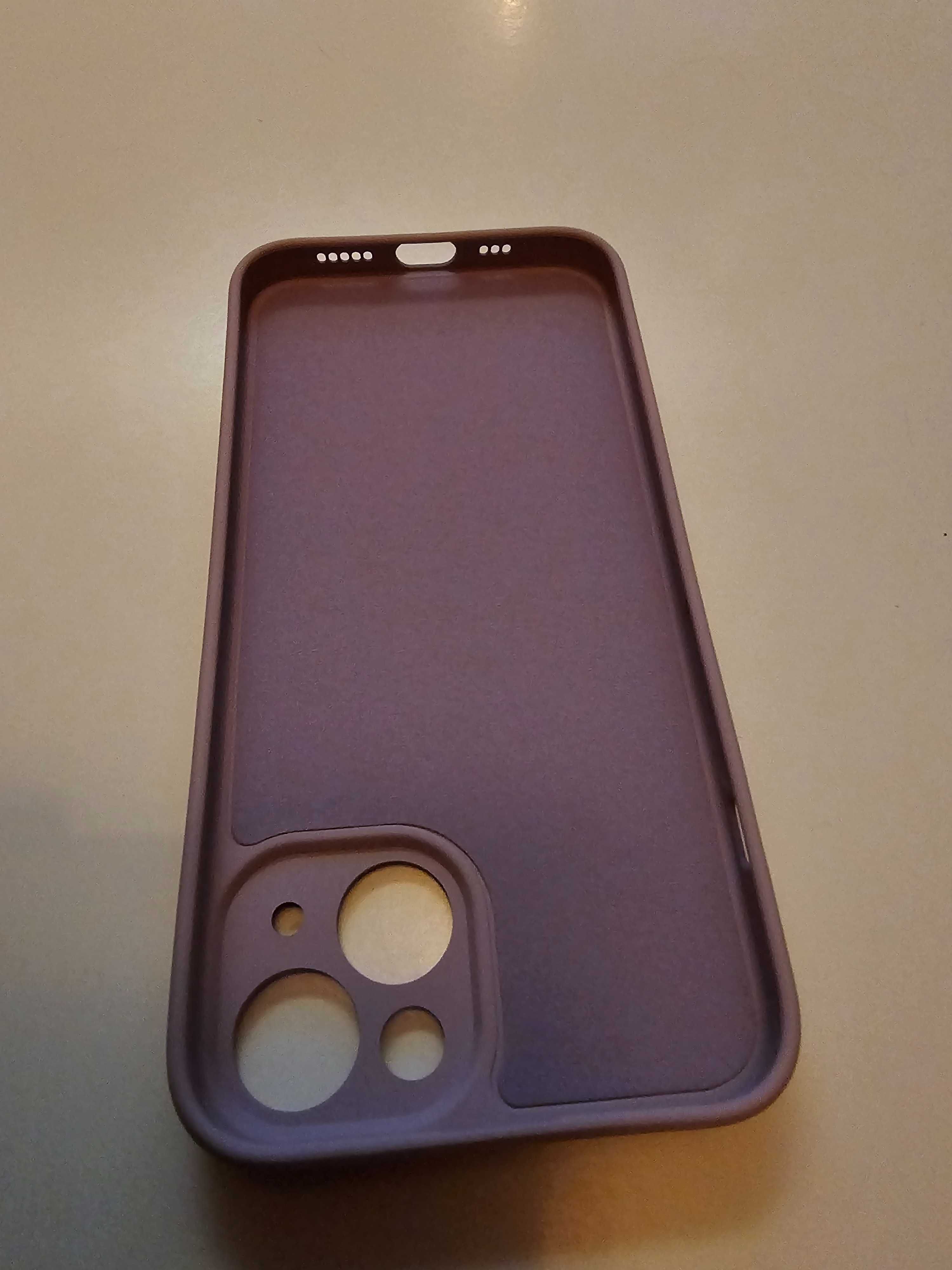 Etui iPhone 14 silikonowe + szkło hartowane Miękkie cienkie, fioletowe
