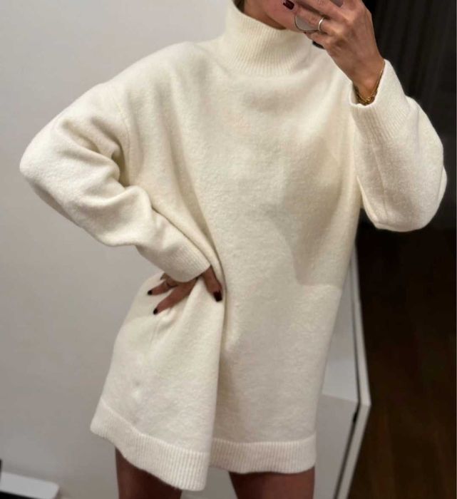 Zara sweter S kremowy