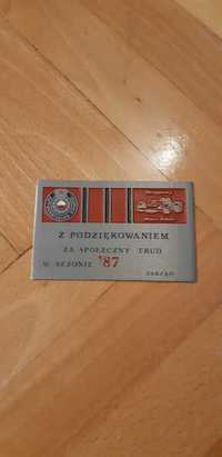 plakietka Automobilklub kielecki Drużynowy Mistrz Polski 87