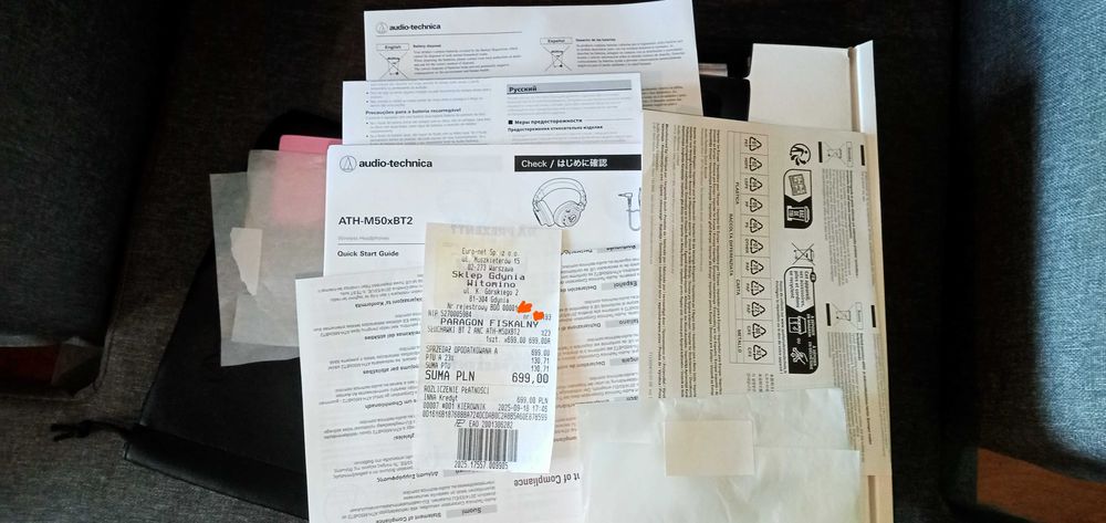 OKAZJA Słuchawki Audio-Technica ATH M50xBT2 JAK NOWE
