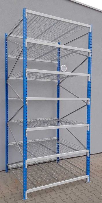 Regał półkowy metalowy z półką siatkową H=300cm