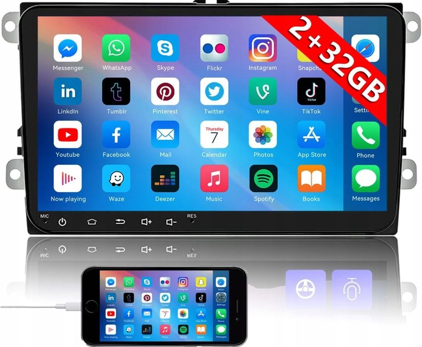 Radio 2 din Android VW Skoda Seat DSP GPS