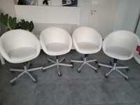 1 krzesło obrotowe z eko skóry, białe, Ikea, duże