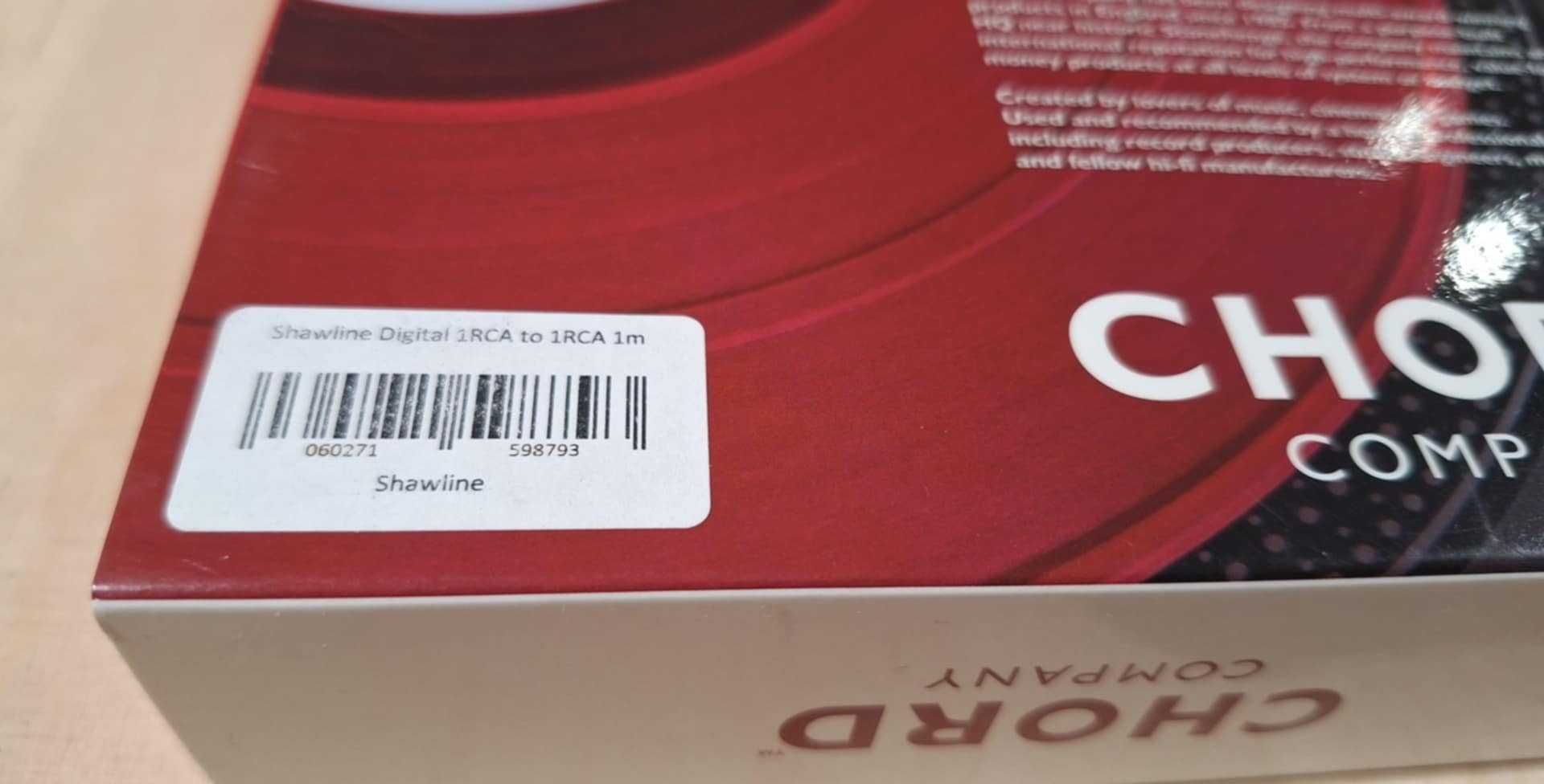 Chord Shawline Digital posrebrzany interkonekt coaxial RCA 1m