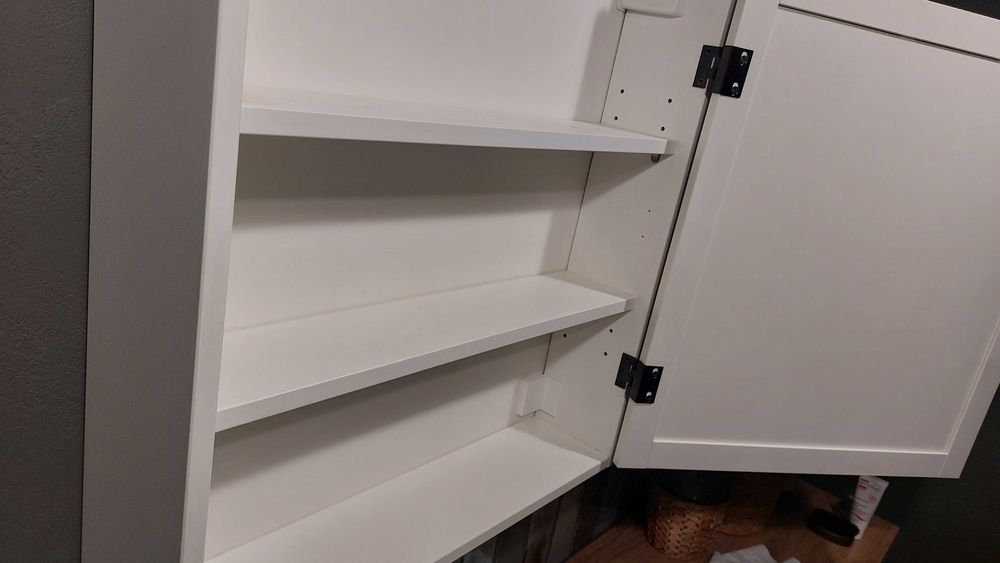 Szafka łazienkowa z lustrem, ścienna, IKEA, Biała