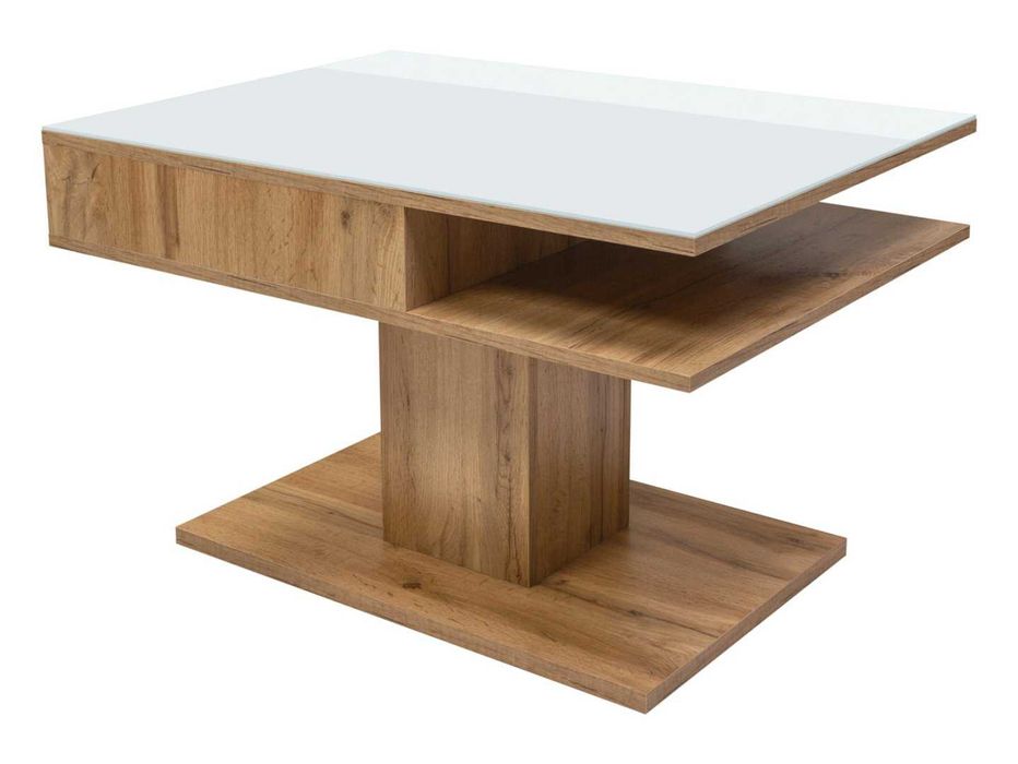 Nowoczesna ława (biały blat / dąb wotan) odbiór osobisty Jezierzyce