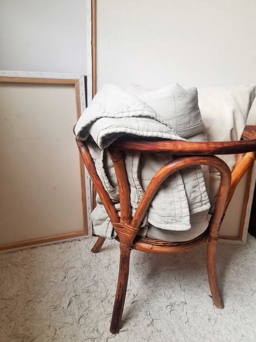 Kosz bambus, rattan, kwietnik, boho, pleciony, na koce, pleciony