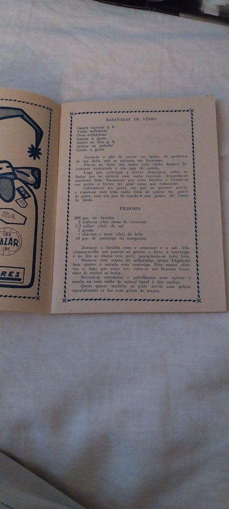 Livrinho com receitas -Casa Ezequiel 1932