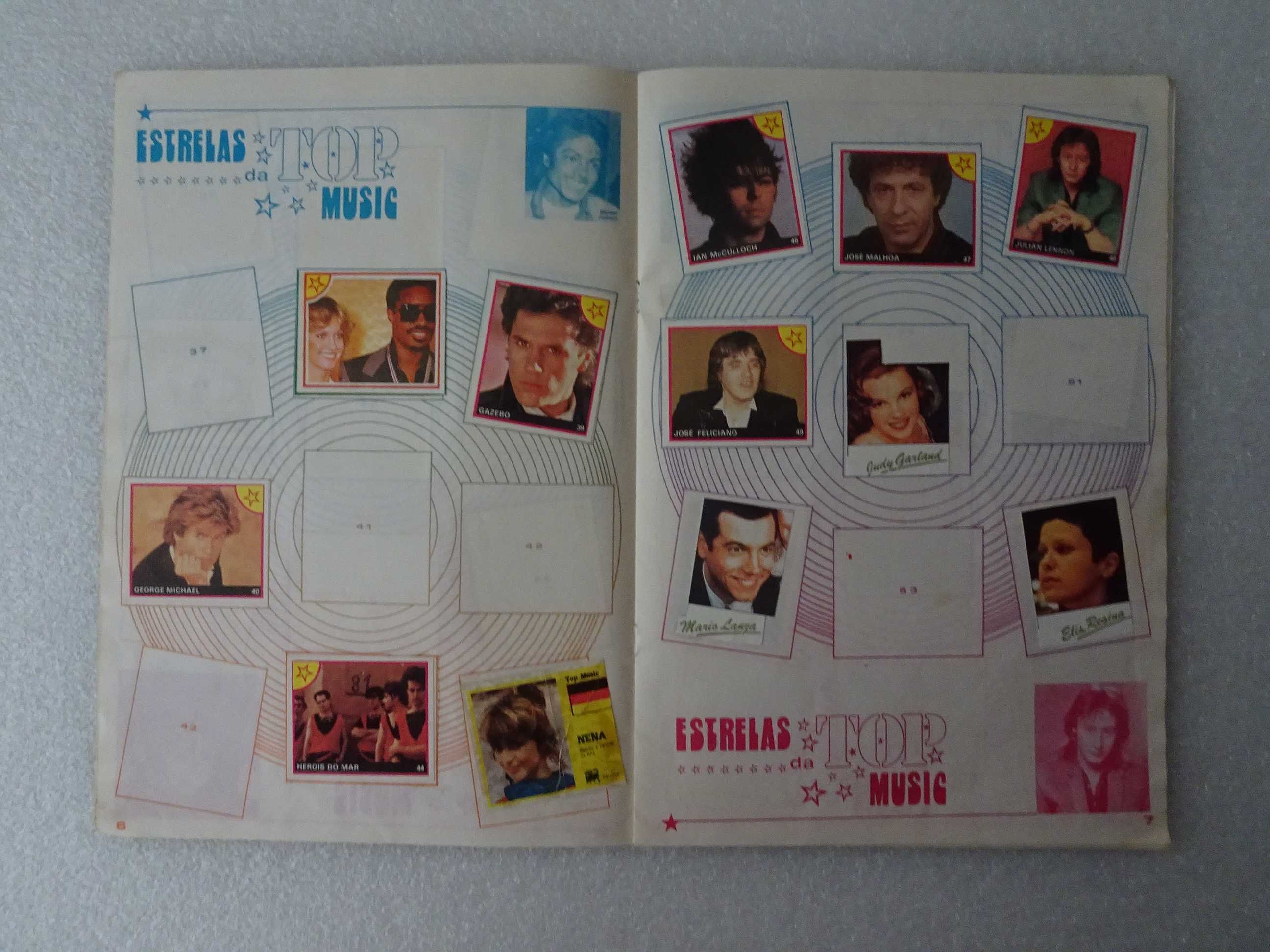 Caderneta de cromos Estrelas da Top Music (faltam 43 cromos)