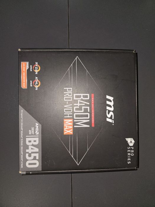 MSI B450M Pro-VDH MAX+ryzen5 1600 (боксовый куллер)