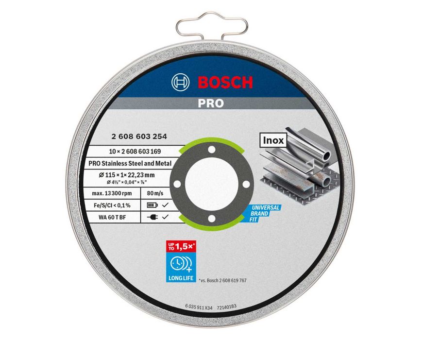 Bosch Tarcza Tnąca 115x1,0mm do INOX i Metalu 10szt