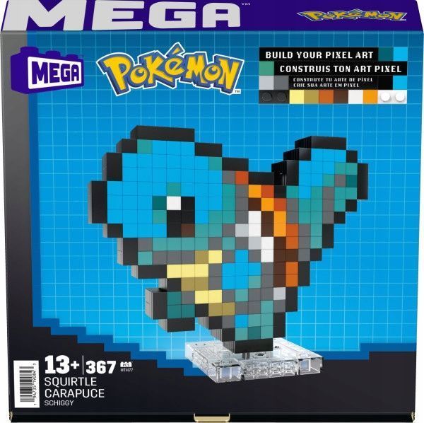 mega construx klocki 367 el pokemon squirtle pixel art