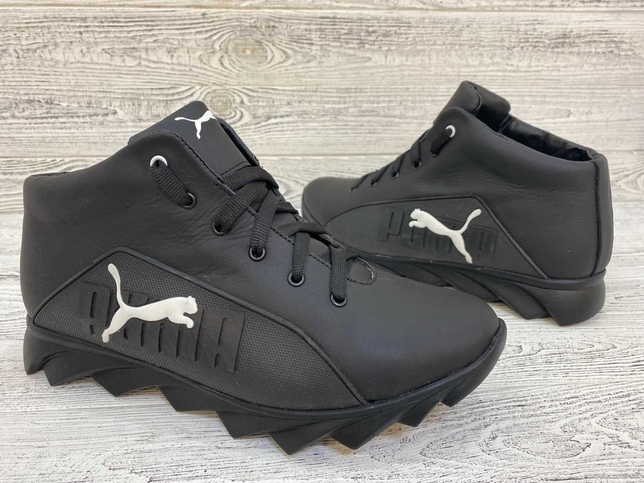 Чоловічі зимові кросівки на хутрі Пума Чоботи Puma Нат. шкіра р39 - 45
