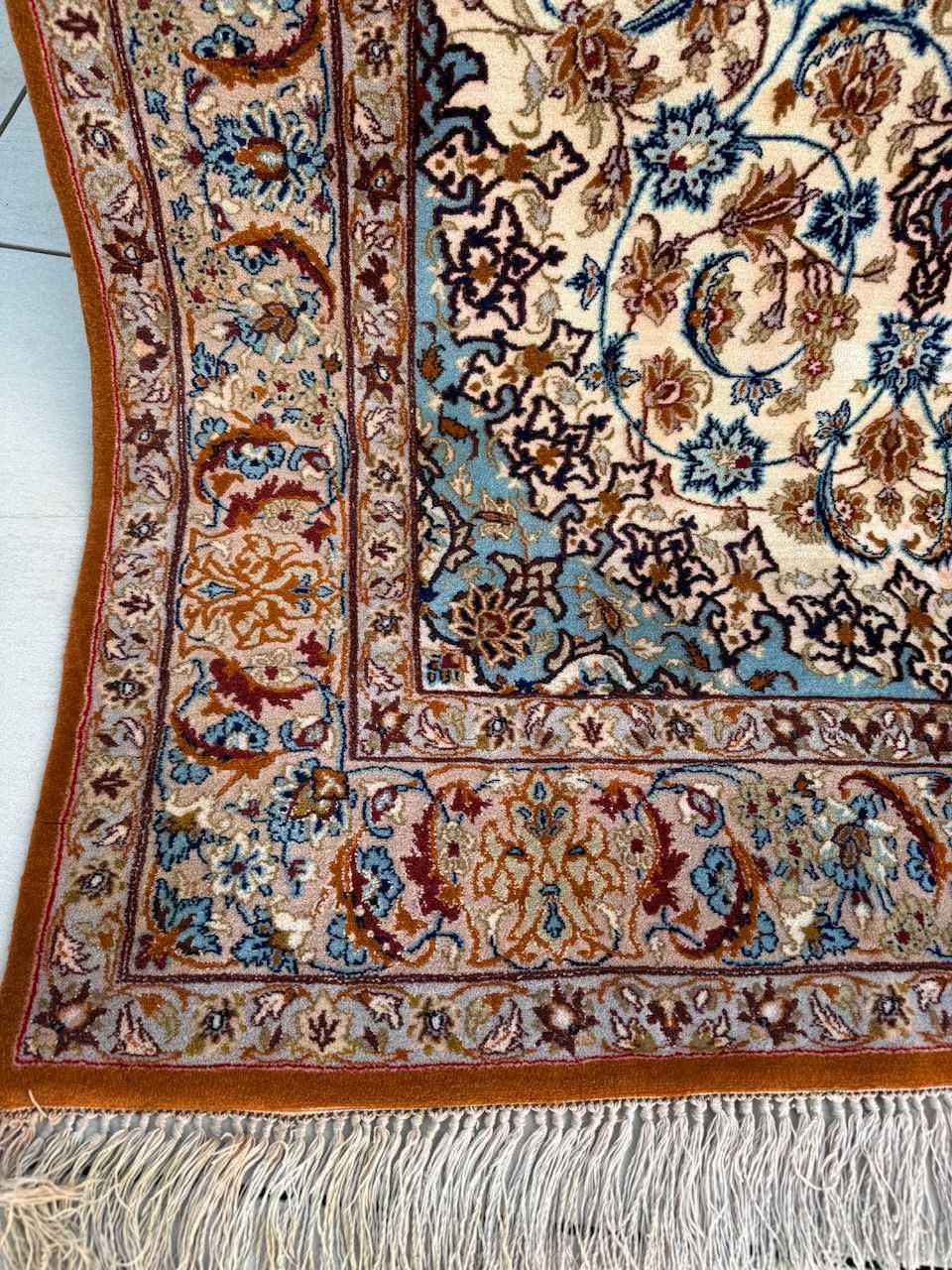 Dywan kaszmirowy perski z jedwabiem Iran Ispahan 185x113 gal 24 tys