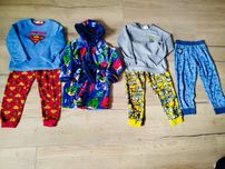 2 komplety piżam + Porannik, szlafron Pizamersi, Pjmasks 116-122cm
