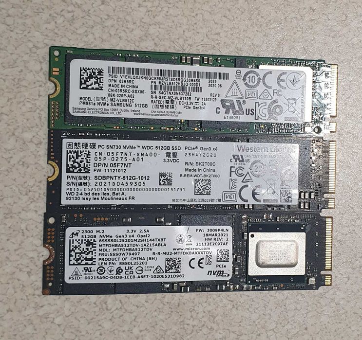 Sprzedam dysk SSD 512 GB M.2. NVMe - WD, Samsung, Sk Hynix, Intel
